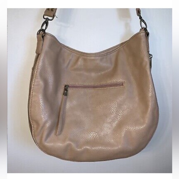 Big Buddha Baxter Slouch Hobo Bag Purse Vegan Leather Studs Boho Tan Large - Picture 2 of 8